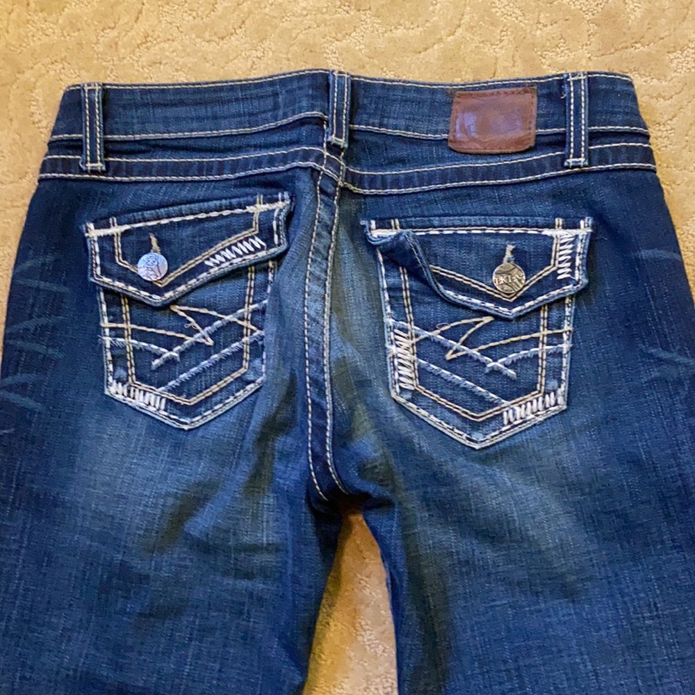 BKE Sabrina Dark Wash Cuffed Jean Crops, Size 28